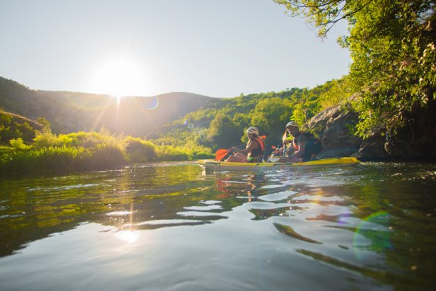Kayaking with the sun
