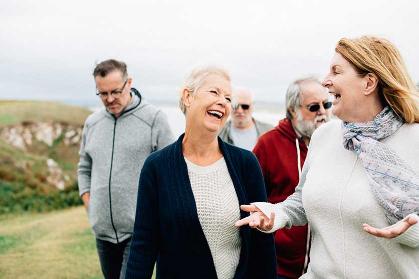Group of elderly people enjoying together