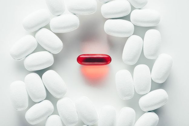 White and red capsules White and red capsules